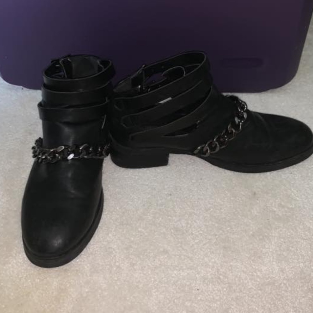 Black Leather Booties